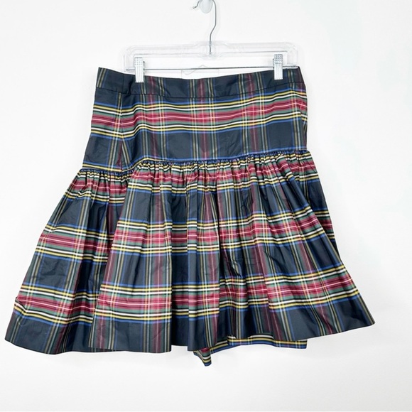 J. CREW | Holiday Taffeta High Waisted Skirt Pleated in Stewart Plaid Sz. 10 - Picture 2 of 4